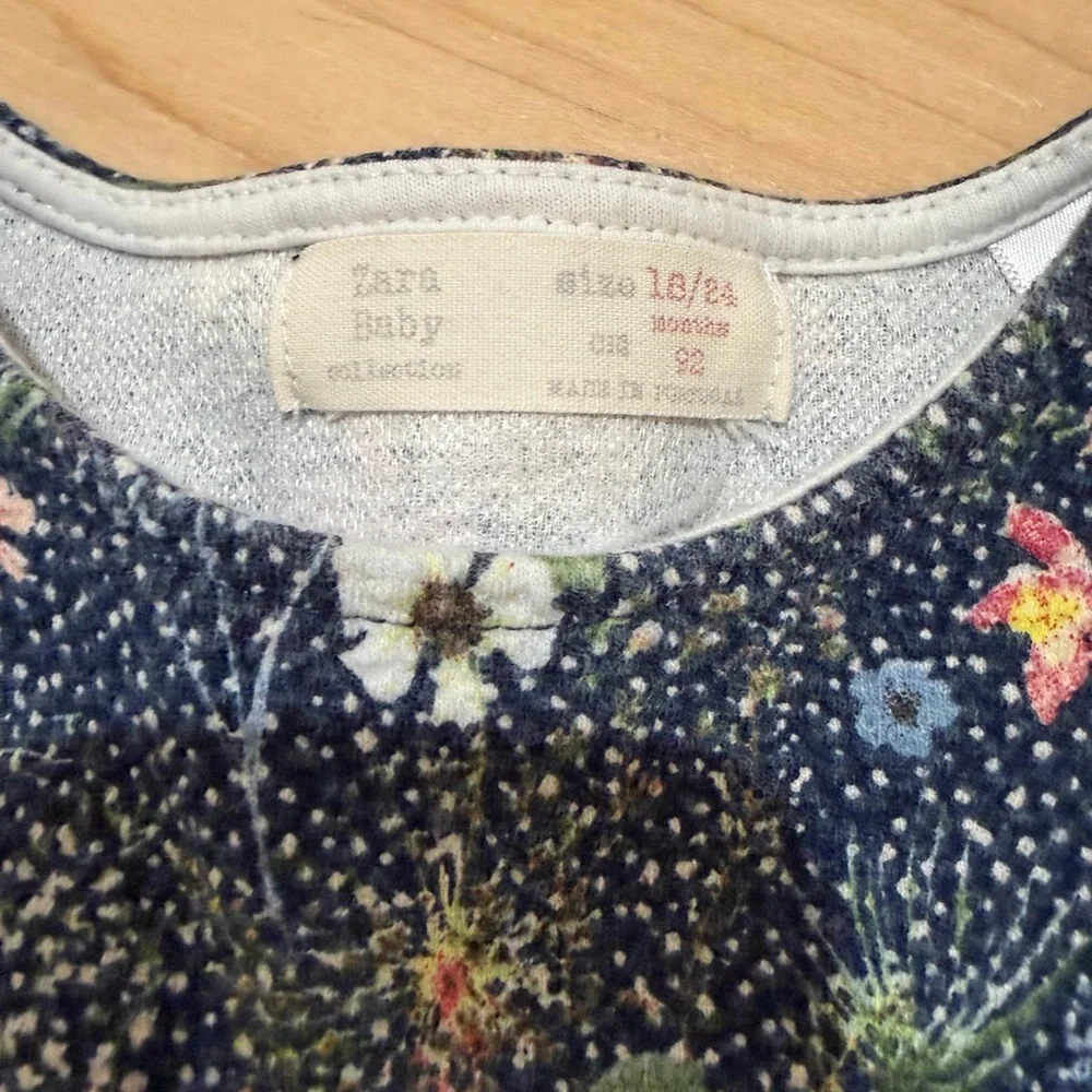 Zara Navy Floral Baby Dress